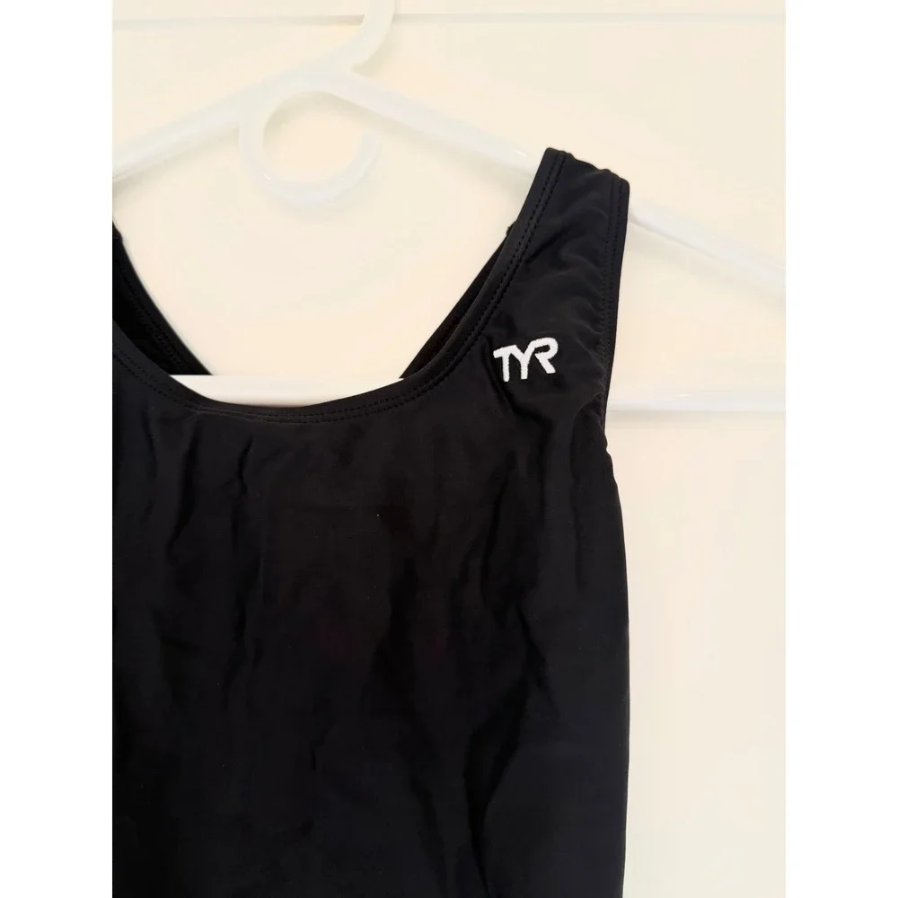 TYR Solid Maxfit Black One Piece Swimsuit Womens 36 L Athletic Swimwear - Picture 5 of 9